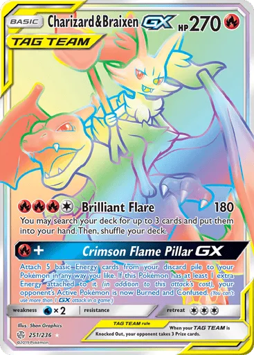 Charizard & Braixen-GX 251/236 Cosmic Eclipse