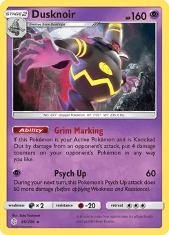 Dusknoir 85/236 Cosmic Eclipse