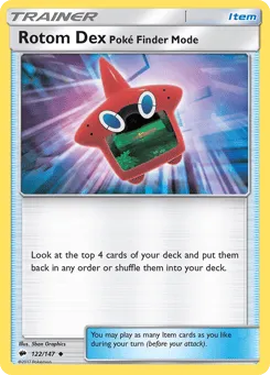 Rotom Dex Poké Finder Mode 122/147 Burning Shadows