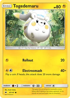 Togedemaru 47/147 Burning Shadows