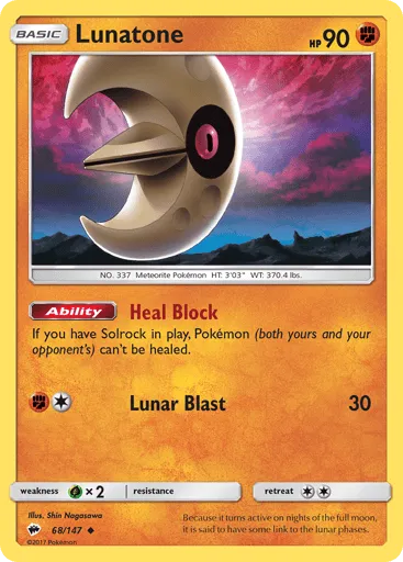 Lunatone 68/147 Burning Shadows