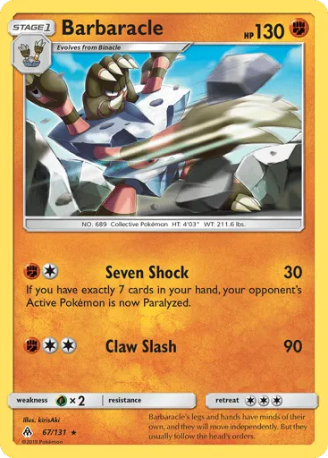Barbaracle 67/131 Forbidden Light