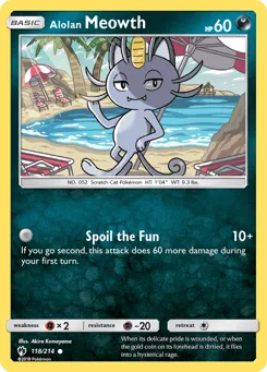 Alolan Meowth 118/214 Lost Thunder