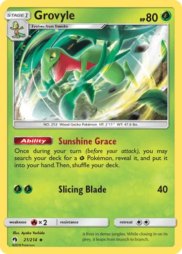 Grovyle 21/214 Lost Thunder