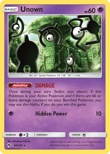 Unown 90/214 Lost Thunder