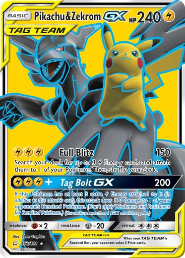 Pikachu & Zekrom-GX 162/181 Team Up
