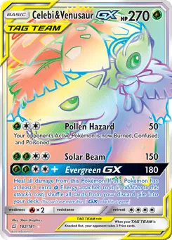 Celebi & Venusaur-GX 182/181 Team Up