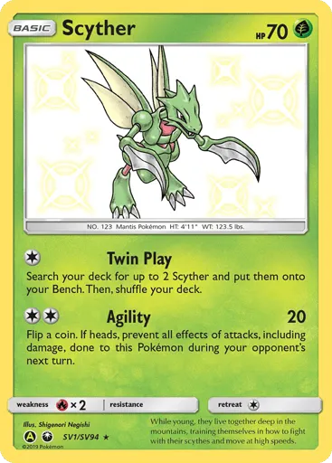 Scyther SV1/SV94 Hidden Fates Shiny Vault