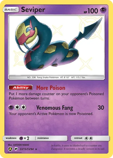 Seviper SV15/SV94 Hidden Fates Shiny Vault