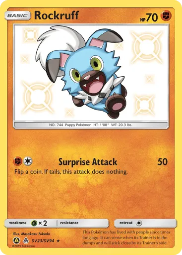 Rockruff SV23/SV94 Hidden Fates Shiny Vault