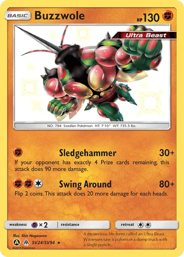 Buzzwole SV24/SV94 Hidden Fates Shiny Vault