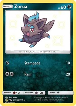 Zorua SV25/SV94 Hidden Fates Shiny Vault