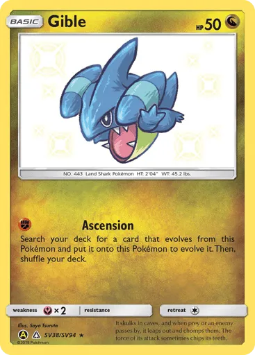 Gible SV38/SV94 Hidden Fates Shiny Vault