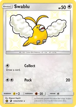 Swablu SV42/SV94 Hidden Fates Shiny Vault