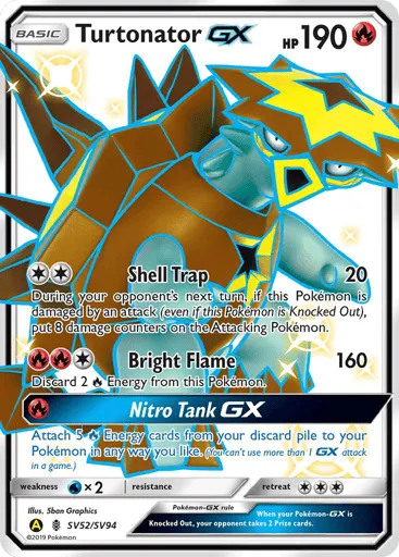 Turtonator-GX SV52/SV94 Hidden Fates Shiny Vault