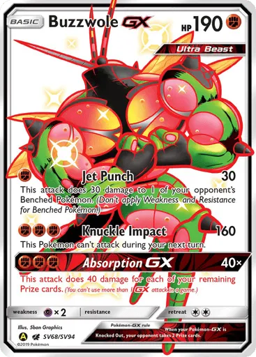 Buzzwole-GX SV68/SV94 Hidden Fates Shiny Vault