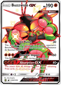 Buzzwole-GX SV68/SV94 Hidden Fates Shiny Vault
