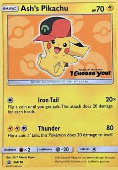 Ash's Pikachu SM110 SM Black Star Promos