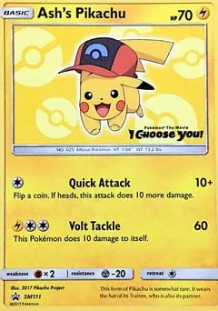 Ash's Pikachu SM111 SM Black Star Promos