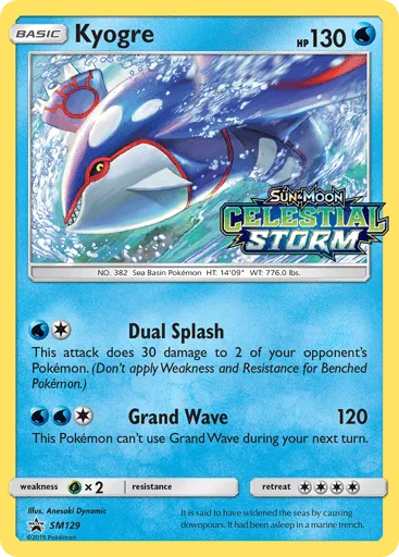 Kyogre SM129 SM Black Star Promos
