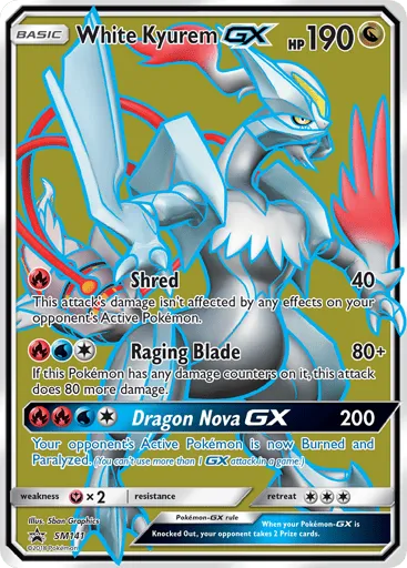 White Kyurem-GX SM141 SM Black Star Promos