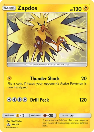 Zapdos SM145 SM Black Star Promos