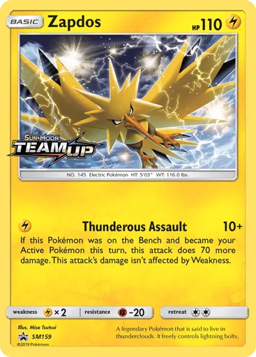 Zapdos SM159 SM Black Star Promos