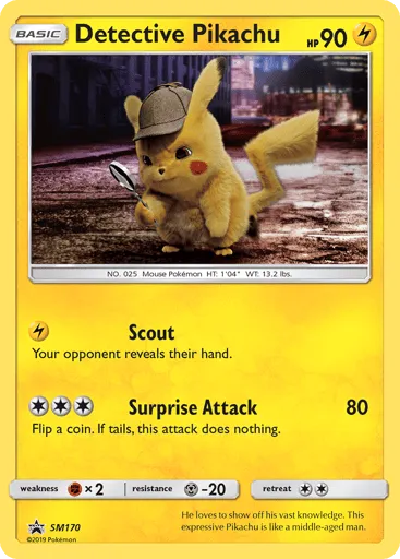 Detective Pikachu SM170 SM Black Star Promos