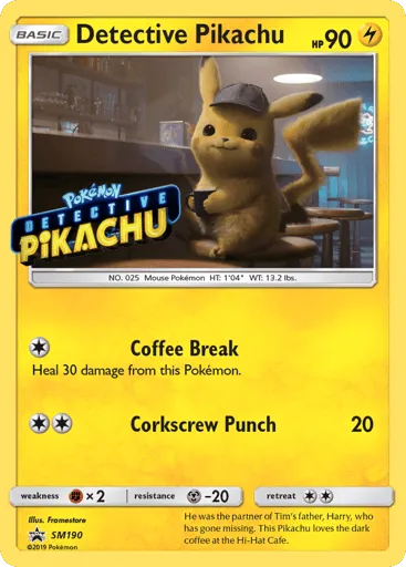 Detective Pikachu SM190 SM Black Star Promos