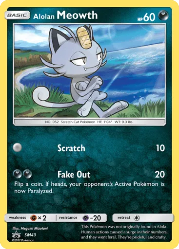 Alolan Meowth SM43 SM Black Star Promos