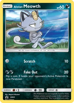 Alolan Meowth SM43 SM Black Star Promos