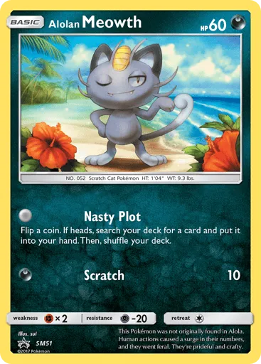Alolan Meowth SM51 SM Black Star Promos