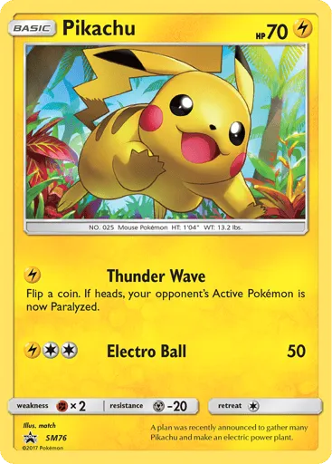 Pikachu SM76 SM Black Star Promos