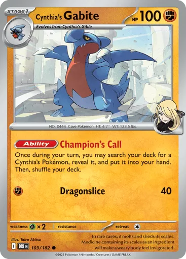 Cynthia's Gabite 103/182 Destined Rivals