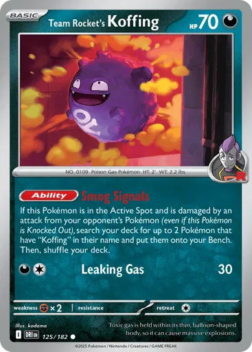 Team Rocket's Koffing 125/182 Destined Rivals
