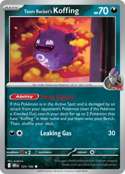 Team Rocket's Koffing 125/182 Destined Rivals