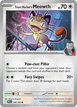 Team Rocket's Meowth 149/182 Destined Rivals