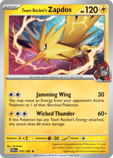 Team Rocket's Zapdos 070/182 Destined Rivals