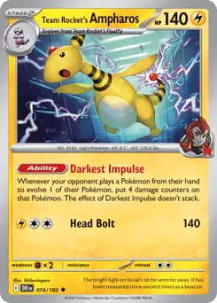 Team Rocket's Ampharos 074/182 Destined Rivals