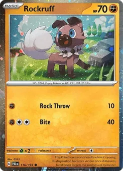 Rockruff 116/193 Cosmos Holo Paldea Evolved