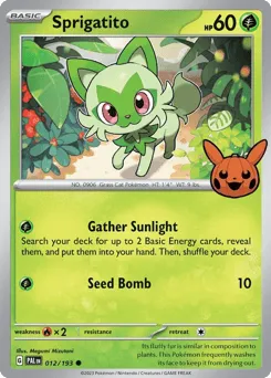 Sprigatito 012/193 Pumpkin Pikachu Stamp Paldea Evolved
