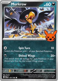 Murkrow 131/193 Pumpkin Pikachu Stamp Paldea Evolved
