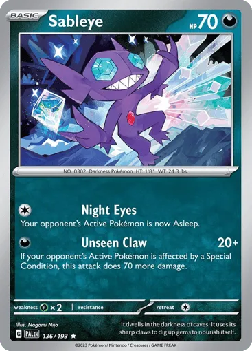 Sableye 136/193 Paldea Evolved