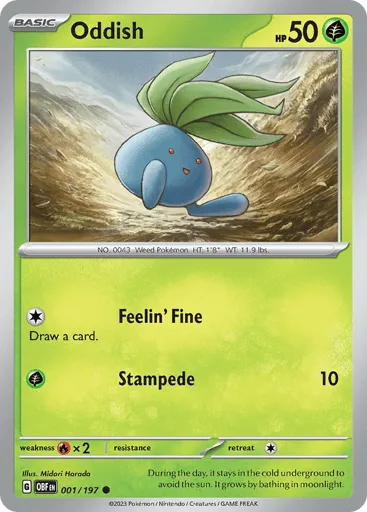 Oddish 001/197 Obsidian Flames