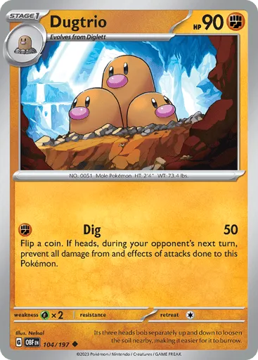 Dugtrio 104/197 Obsidian Flames
