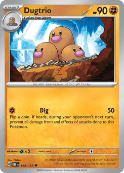 Dugtrio 104/197 Obsidian Flames