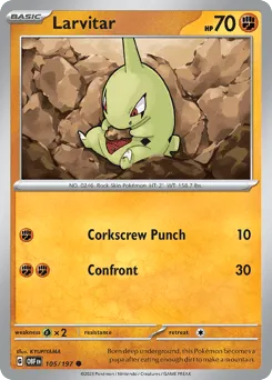 Larvitar 105/197 Obsidian Flames