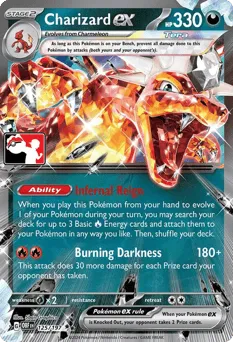 Charizard ex 125/197 Play Pokemon Stamp Holo Obsidian Flames