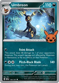 Umbreon 130/197 Pumpkin Pikachu Stamp Obsidian Flames