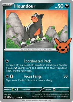 Houndour 131/197 Pumpkin Pikachu Stamp Obsidian Flames
